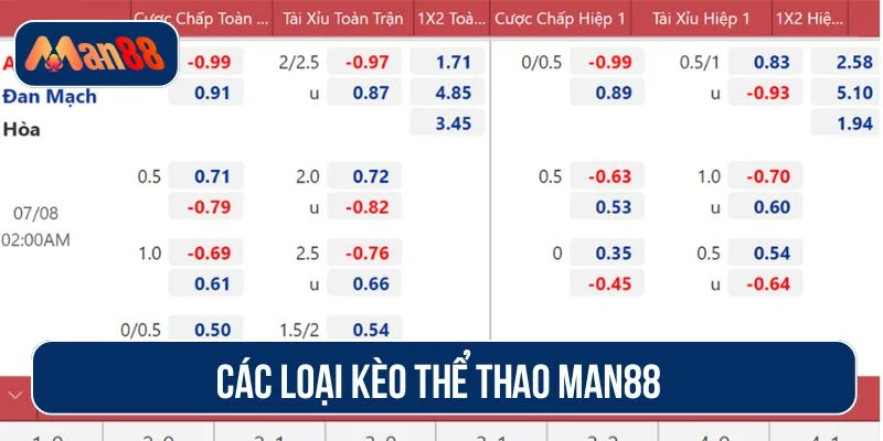 Nhà cái cung cấp đa dạng các kèo thể thao